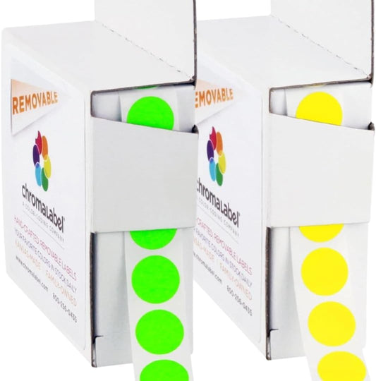 Removable Green Dot Stickers, 1/2 Inch, 1000/Box | Inventory Circle Labels with Removable Adhesive for Offices, Classrooms, Food Service, and Medical Settings. Made in USA