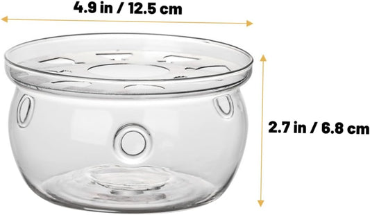 High Borosilicate Glass Tea Warmer Base Teapot Heater Accessory for Home Sturdy and Heat Resistant for Blooming Tea and Milk
