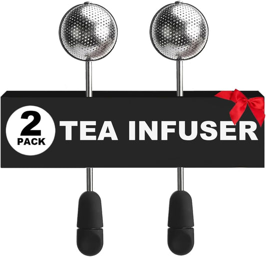 2pack Tea Ball, tea infuser for loose leaf tea, tea strainers for loose tea, stainless steel tea strainer, loose leaf tea steeper, easy clean, tea fine mesh strainer reusable