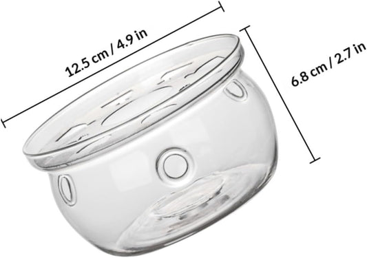 Garneck Glass Teapot Warmer Heating Base with Borosilicate Glass Insulated Tea Rack Accessory for Home and Restaurant Tea Service