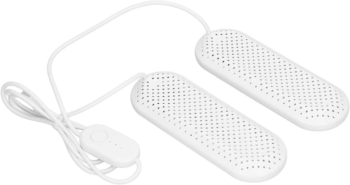 USB Shoe Dryer with Timer, Dryer for Adults and Students, 122F Fast Drying, Portable, ABS and Ceramic, 6.3x18cm USB Shoe with Timer, Deodorizing Boot Nan Household Appliances (White)