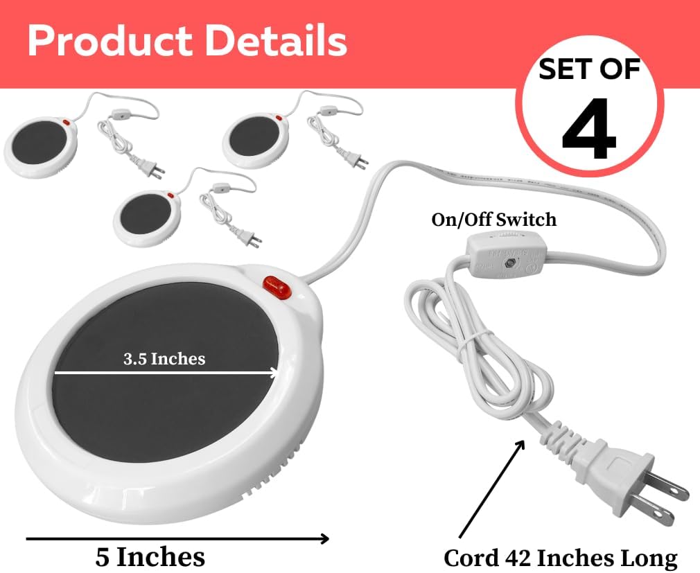 Evelots Electric Desk Cup Warmer - Candle Warming Plate - Coffee Mug Heater - Also Great for Hot Tea, Hot Chocolate, Soup, Scented Candles - On/Off Indicator Light