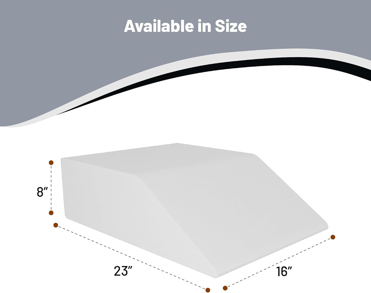 Zutan, Leg Wedge Elevation Pillow for Blood Circulation | Relieved & Recovers Foot and Ankle Injuries | Pillows for Swelling | Multi-Purpose | 8”x16”x23”, White