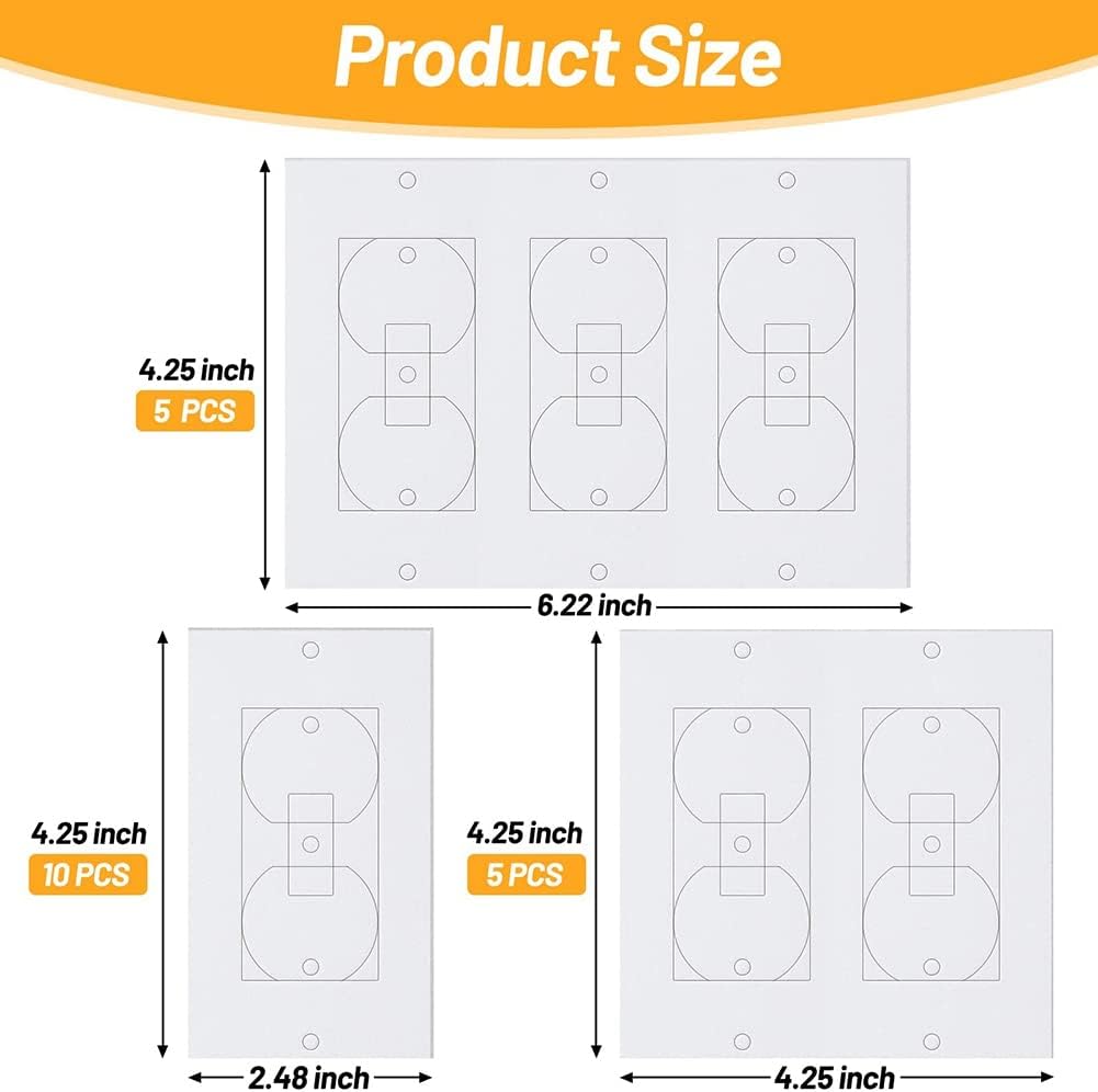20Pcs Wall Insulation Outlet Insulators Sealers,Electrical Outlet Insulation Pads for Wall, Light, Switch Socket, White