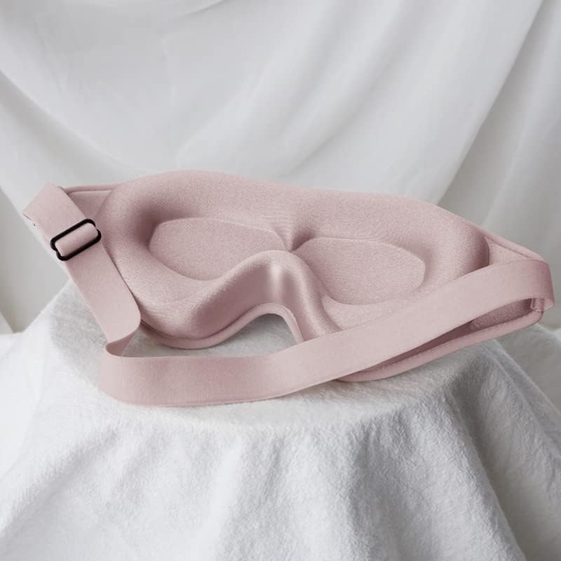 3D Sleep Mask for Side Sleepers, Memory Foam Eye Mask for Sleeping, 100% Blackout, Breathable & Lightweight, Adjustable Strap, No Pressure on Eyes, Soft Travel Sleep Mask for Men & Women Pink
