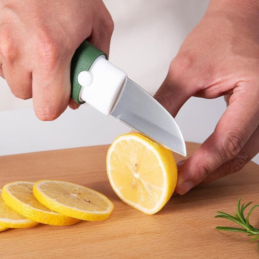 2 in 1 Vegetable Peeler And Knife Set with Safety Cover – Stainless Steel Potato Peeler, Fruit Peeler, Carrot Peeler, Cucumber Slicer – Camping & Travel