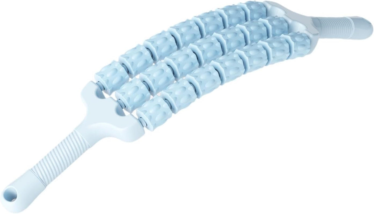 Massage Roller Sticks Handheld Body Relaxation Manual Massage Tool Ergonomic Grip Multifunctional Anti Slip Handle Suitable for, Blue