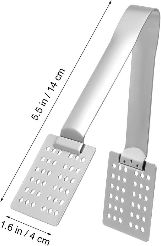 Luxshiny Tea Bag Squeezer Tongs Stainless Steel Tea Bag Strainer Spoon Shape Squeezer for Loose Leaf Kitchen Food Clip for Cooking Ice Cubes 5.51 in