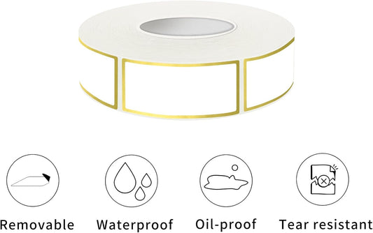 600 Blank Removable Freezer Labels Water Oil Resistant with Perforation Line for Food Containers Jars Pantry Organization (Ink Quick-Dry,1” x 2”)