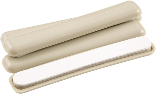 Super Sliders 1/2 x 4 Inch Self Stick Bar Furniture Sliders for Carpet or Durable Hard Surfaces, Beige, 4 Pack (4700595N)