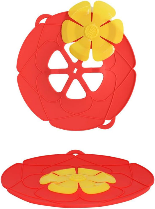 2 pack spill proof cookware lid covers, pot lid silicone anti overflow cover