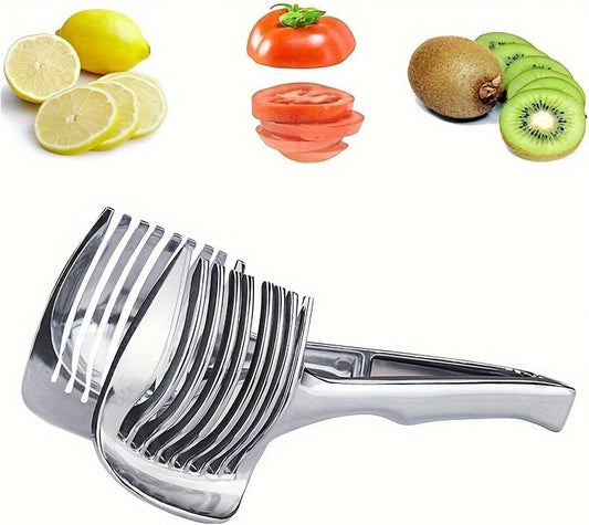 Choxila Lemons Holder for Slicing –Aluminum alloy Tomato Slicer Tool for Home Use, Multi-Purpose Vegetable Holder for Onion,Potatoes, Tomatoes & Slicing