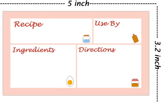 Removable Freezer Meal Labels, 100pcs, 3.2 X 5 Inch,Pink