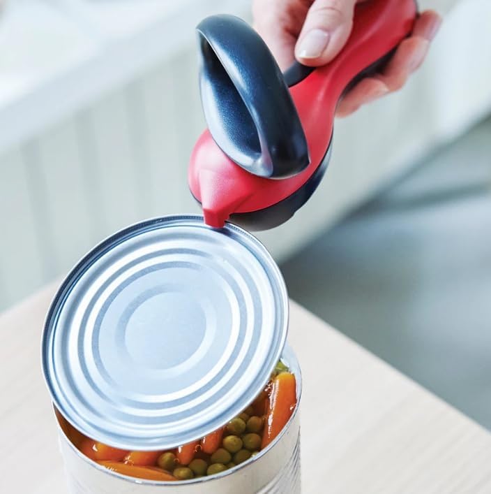 Tupperware Ergonomic Smooth Edge Can Opener Red and Black