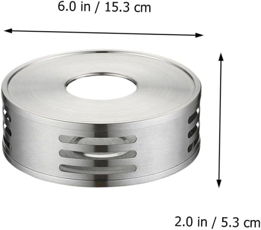 Luxshiny Stainless Steel Teapot Warmer Base for Glass Tea Pot Rust-Resistant Heating Stand with Candle Holder Suitable for Home Office and Bar Use Easy to Clean and Compact Design