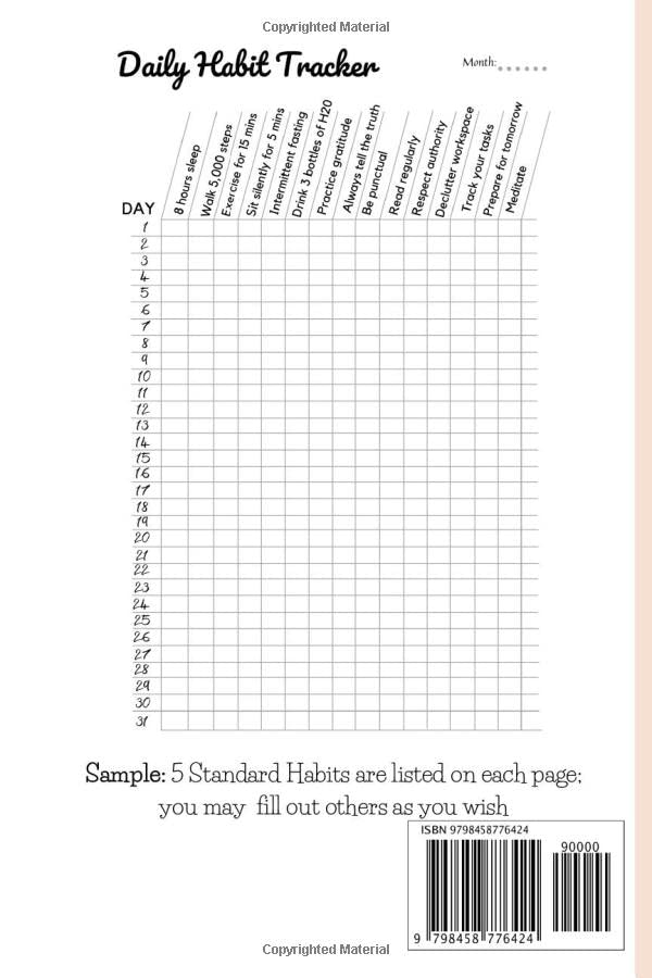 A 100 Day Habit Tracker Journal: Transform Your Life and Realize Your Ambitions - Log Moods, Daily Tasks, Water, and Sleep