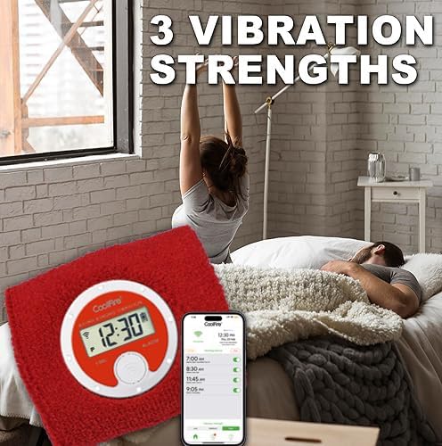 Coolfire - Vibrating Alarm Clock Sweatband, Silent Wake Yourself Up Wristband Vibrating Alarm Watch for Couples, Students, Easy to Set on User-Friendly App, Hearing Impaired, USB Chargeable