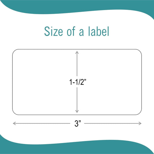 White Food Labels - 160 Removable Labels, 1.5 x 3-Inch