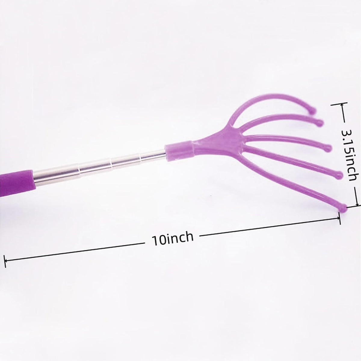 Silicone Back Scratching Tool Extendable Telescopic Back Scratcher Skin Safe Bristle Claw Back Scratcher with Folding Handle