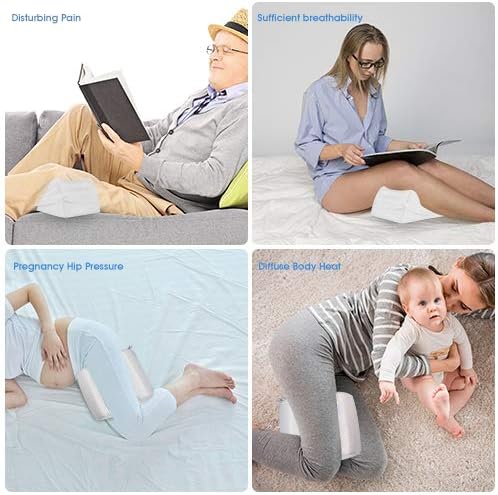 ZOAN Knee Pillow for Side Sleepers, Memory Foam Knee Pillow, Leg Pillows for Side Sleeping for Hip, Back and Sciatica Pain Relief