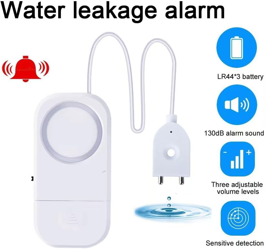 Smart Water Leak Detector, 120dB Adjustable Alarm Suit for Home,Water Sensor for Basement, Water Leak Alarm,3 PCS