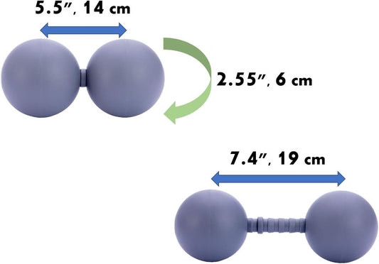 Peanut Massage Ball Roller, Double Lacrosse Ball, Acupoint Myofascial Release Muscle Knot Relaxer Mobility Trigger Point for Physical Therapy Self Deep Tissue Manual Massager Equipment Tool Set