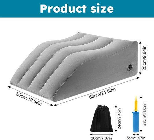 Inflatable Leg Elevating Pillow, Portable Leg Pillow for Swelling Relief and Improved Circulation, Travel Leg Elevation Pillow with Air Pump and Storage Bag for Foot, Knee and Ankle Recovery