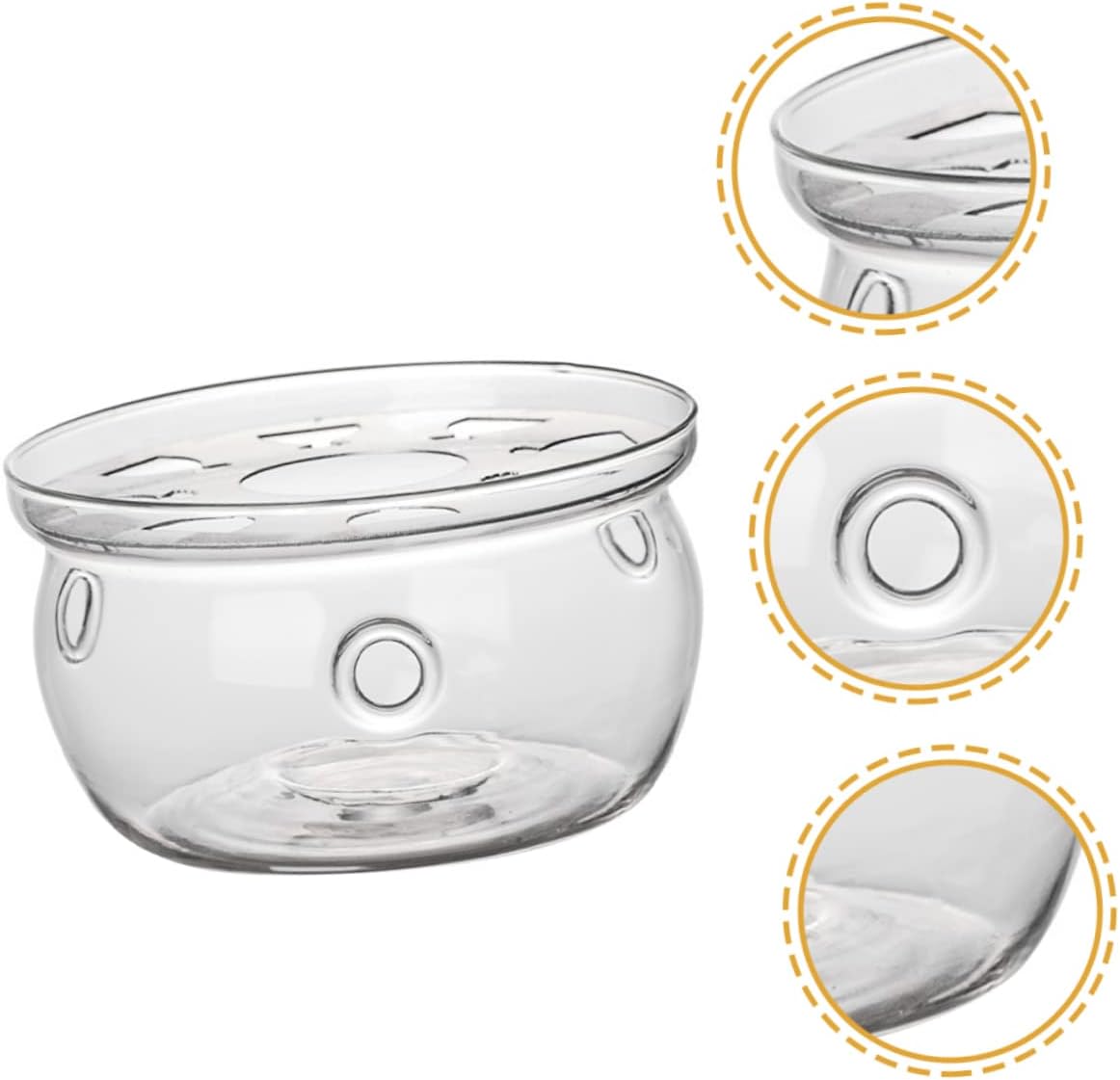 SMASOLO Teapot Warmer Glass Heating Stand Candle Holder for Tea Ceremony Decorative Base Lightweight Portable Tea Rack for Home Use Present for Friends Family