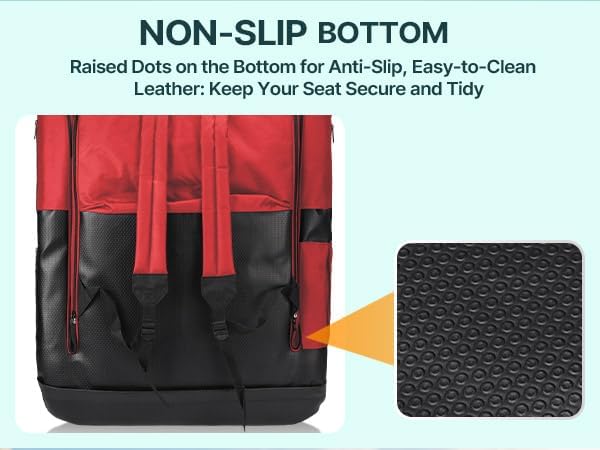 HOPERAN Heated Stadium Seats with Back Support, Dual Control, 1-Pack | Independent Seat & Back 3 Level Heat (NO Battery), Soft Cushion, 6 Recliner, Anti-Slip, Side Pockets, Backpack Straps
