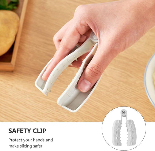 Cabilock 2pcs Finger Guard Mandolin Guard Vegetables Fruit Cutting Finger Protector Kitchen Tool Mandolin Slicer Grater Guard Food Safety Holder for Chopping Grating (Grey)