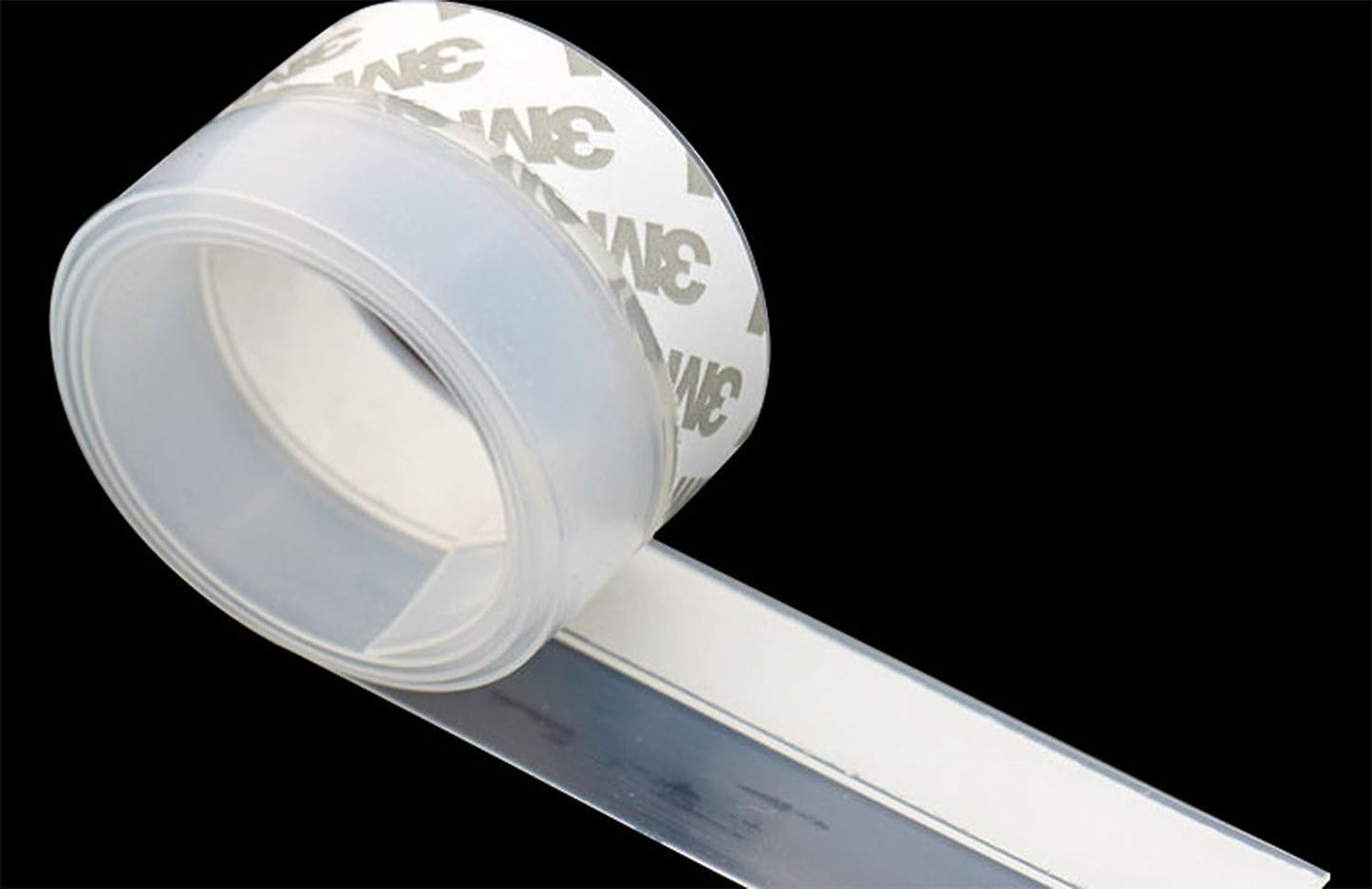 TBWHL Shower Door Bottom Seal Strip Silicone Rubber Sealing Sticker 16 Feet Translucent for Glass Sliding Doors/Shower Enclosures, Self-Adhesive Dust/Noise Proof Weatherstrip (35mm)