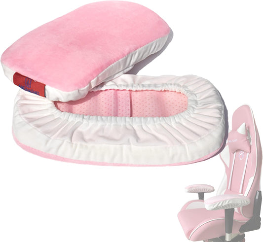 Ergonomic Office Chair Armrest Pads Extra Soft Elbow Support Cushions for Office, Gaming, Desk Chairs, Set of 2 Pink (11" Large Size, Washable Cover)