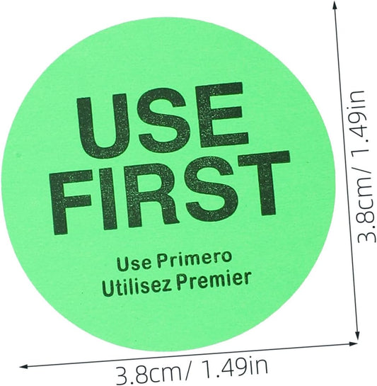Sosoport 1Roll Use Rotation Stickers of Removable Adhesive Labels for Restaurant Inventory Light Green Dots for