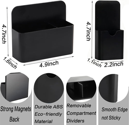 2-piece Black Hangable Dry Erase Pen Holder, Refrigerator, Whiteboard | Waterproof Oxford Cloth and PVC, Clear Window for Easy Identification, Reinforced Eyelets, Great Capacity