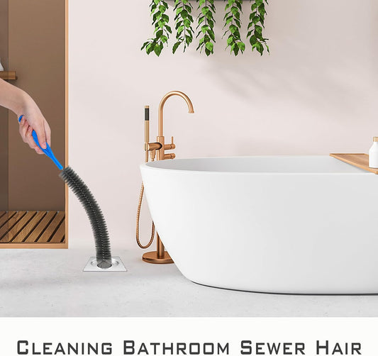 Refrigerator Coil Cleaning Brush,Sewer Set Brush Clog Remover,for Toilet, Kitchen Sink, Sewer, Bathroom Bathtub Hair Clogging Cleaning Tool,Long Drain Brush