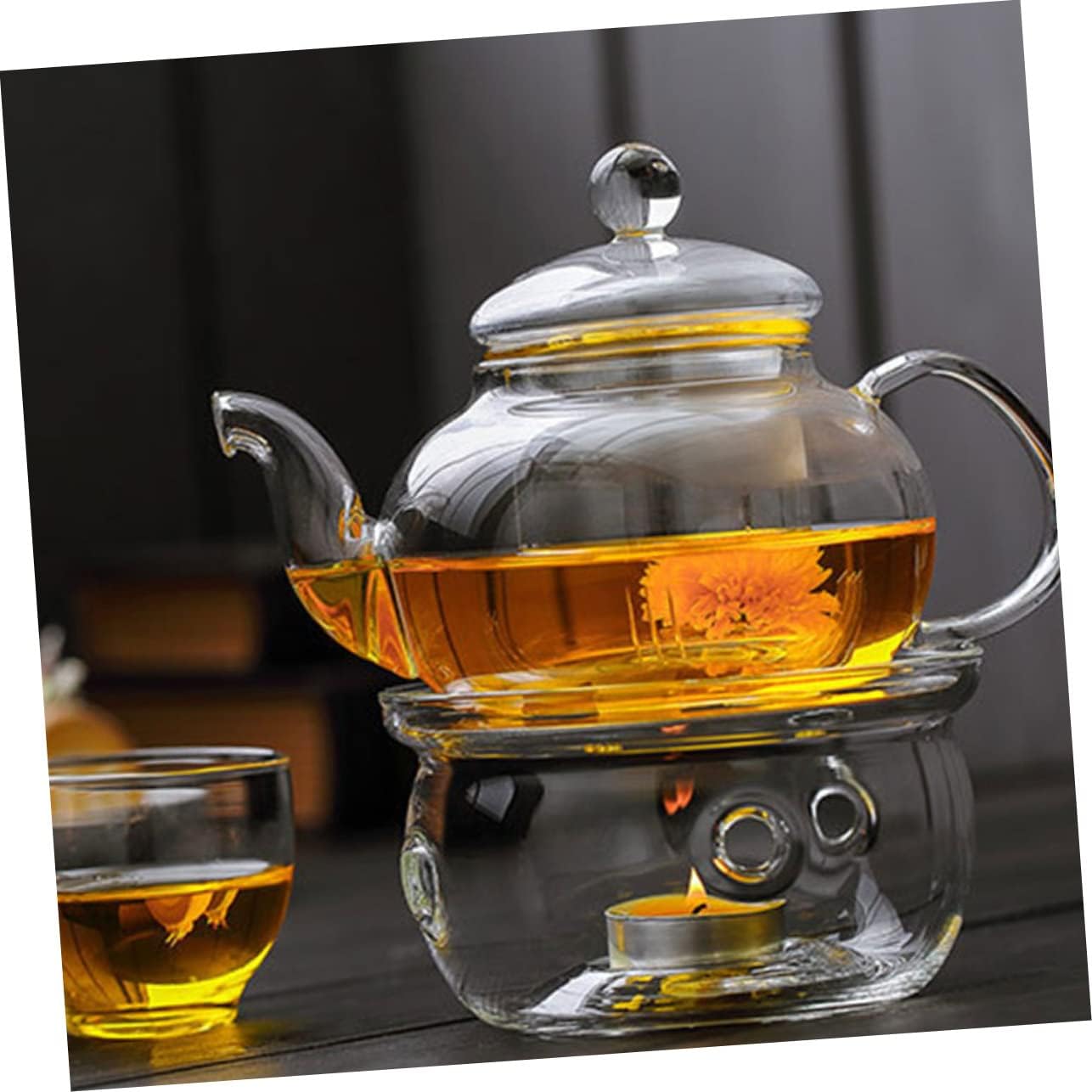 Electric Tea Kettle Base Glass Teapot Stand Insulated Heating Pad Stylish Glass Base for Stovetop Tea Pot