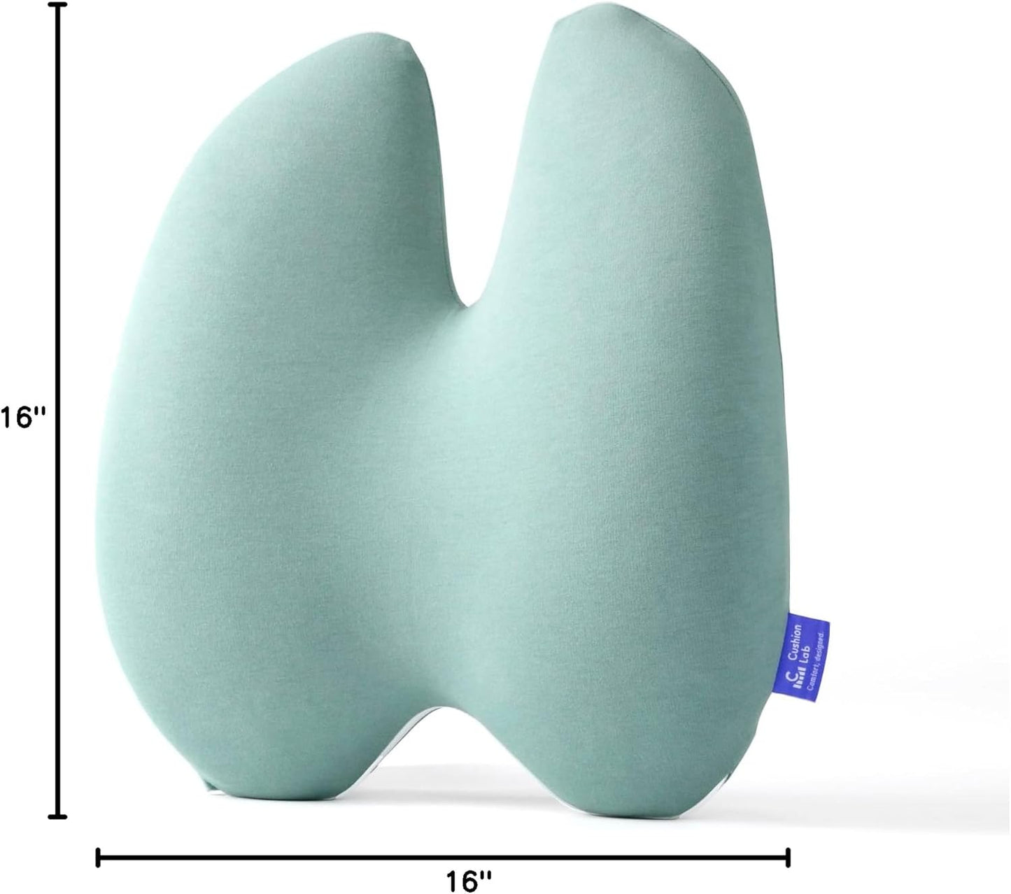 C CUSHION LAB Extra Dense Lumbar Pillow - Patented Ergonomic Multi-Region Firm Back Support for Lower Back Pain Relief - Lumbar Support Cushion with Strap for Office Chair, Car, Sofa, Plane - Grey