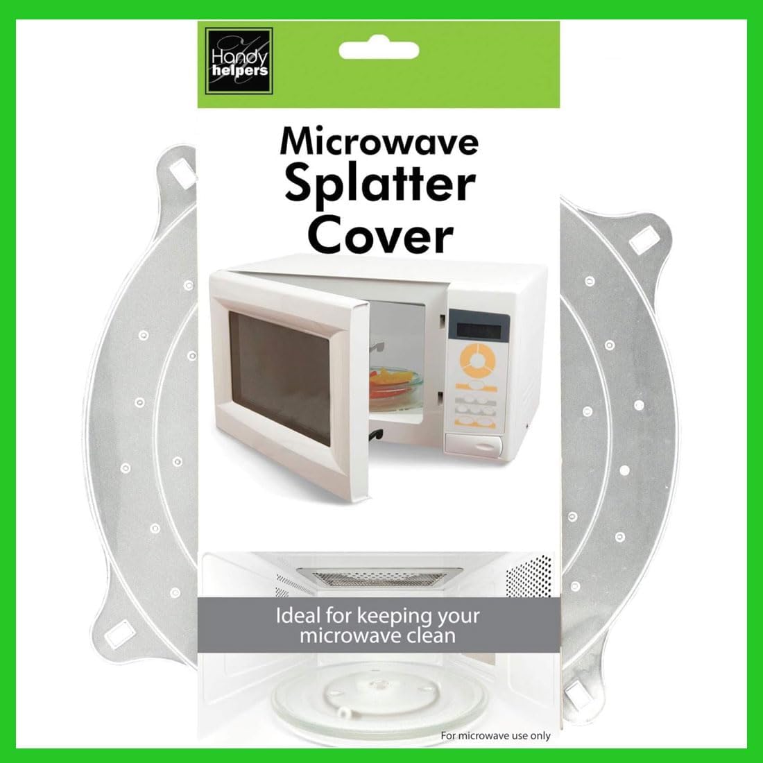 Kitchen Essentials Microwave Splatter Cover, 10" x 12", Silver