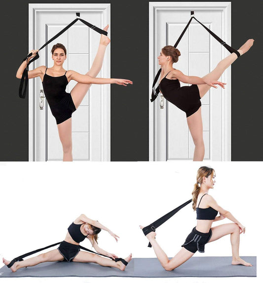 Adjustable Leg Stretcher Lengthen Ballet Stretch Band - Easy Install on Door Flexibility Stretching Leg Strap Great Cheer Dance Gymnastics Trainer Stretching Equipment Taekwondo Training
