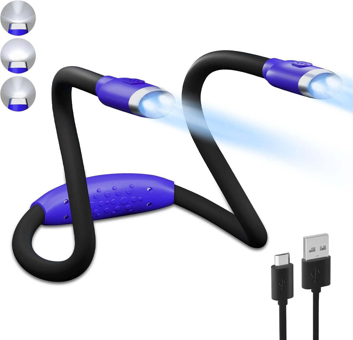 LEDBOLIK Neck Reading Light,Rechargeable Book Light for Reading in Bed