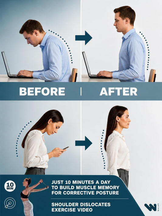 WALUE™ Posture Correction & Shoulder Exerciser – Non-Elastic Stretch Strap for Exercise, Yoga, Flexibility & Physical Therapy