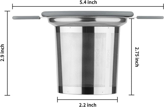 Ohtomber Stainless Steel Fine Mesh Tea Infuser for Loose Leaf Tea | Heat Proof Handles for Safe Grip, Fits Teapots Mugs & Cups, Rust Resistant, Easy to Clean, Versatile Tea Strainer & Diffuser