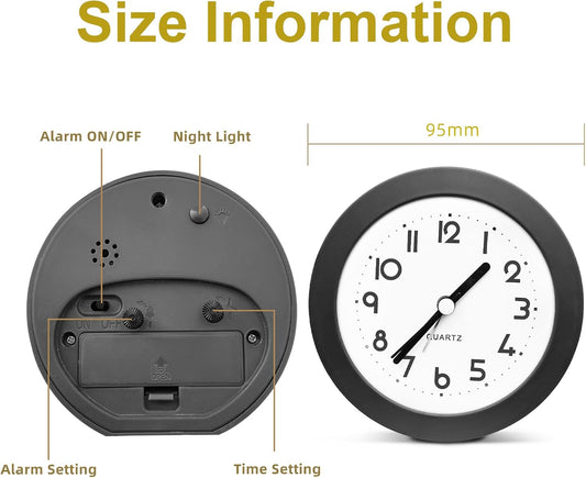 Alarm Clock with Backlight, 4 Inches Cute Analog Round Digital Quartz Clock, Non Ticking, Battery Operated ,Frosted Texture, Simply Design for Living Room, Bedroom ,Bedside, Desk Decorative(Pink)