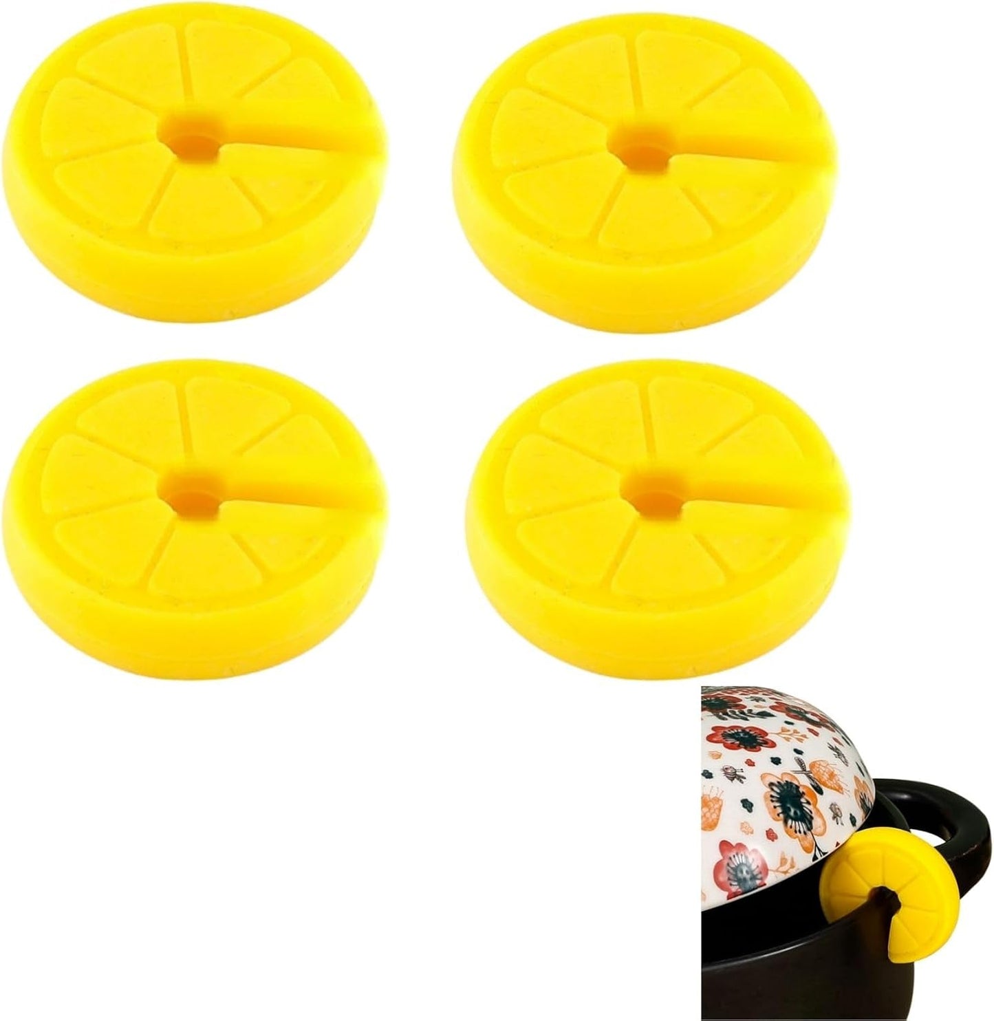 4 Pcs Pot Lid Lifter Silicone Spill Proof Lid Lifter Splash-Proof Steam Release Pan pot lid lifter Kitchen Tool Decoration Pot Lid & Cute Kitchen Accessories (Mix)