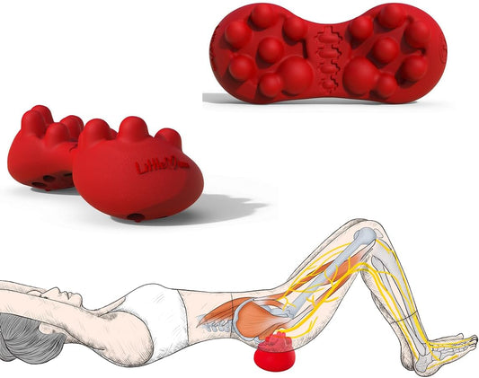 Back & Hip Trigger Point Massager for Piriformis, QL, Buttock and Back Muscle Knots, Myofascial Release Tool for Lower-Back Pain, Tightness, Deep Gluteal Tension