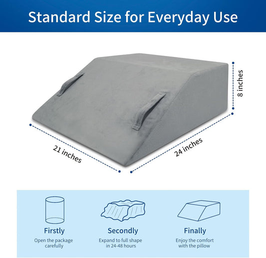 Leg Elevation Pillows for After Surgery, Memory Foam Leg Pillow for Sleeping Lower Back Hip Ankle Sciatica Pain Relief
