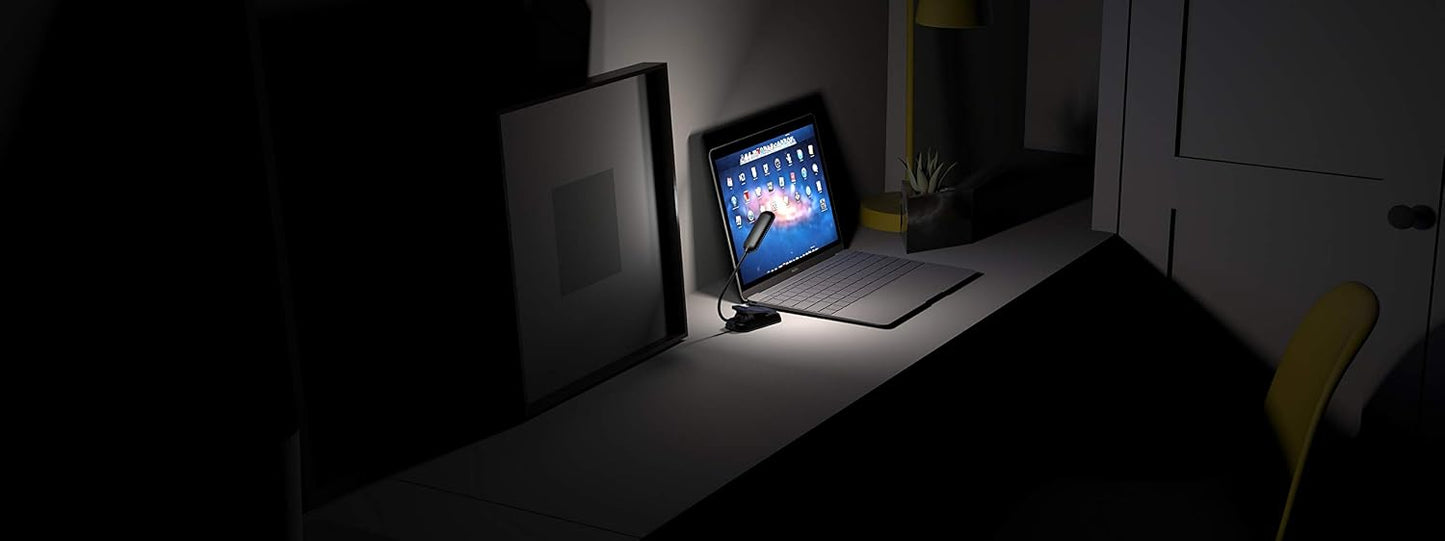 PERFECTDAY USB Rechargeable Book Light, 12 LED Reading Lamp with 3 Brightness Levels, Eye-Friendly Night Light for Reading
