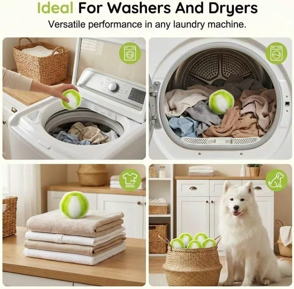12 PCS Pet Hair Remover for Laundry, Reusable Hair Catcher | Reusable hair catcher helps reduce pet hair on clothes, bedding and blankets for cleaner laundry every wash.