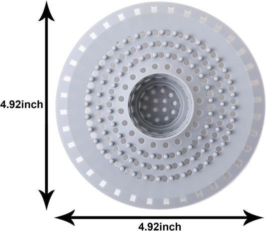 Bathtub Drain Hair Catcher, Silicone Tub Hair Catcher Drain Protector Strainer, Collapsible Shower Hair Drain Catcher Strainer for 1.48'' to 1.75'' Regular Drains, 3PCS