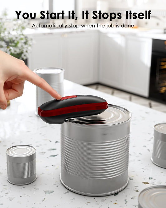 Canslab Core Electric Can Opener_One Touch Auto Stop, 4 AA Battery Powered